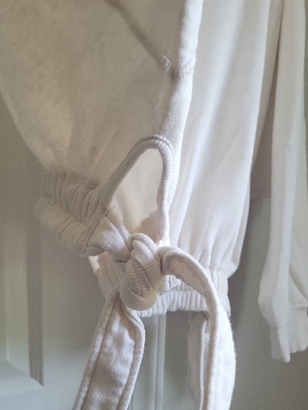 Daily Practice Cropped Cream Tie-Hem Sweatshirt - Women Tops - Picture 5 of 8